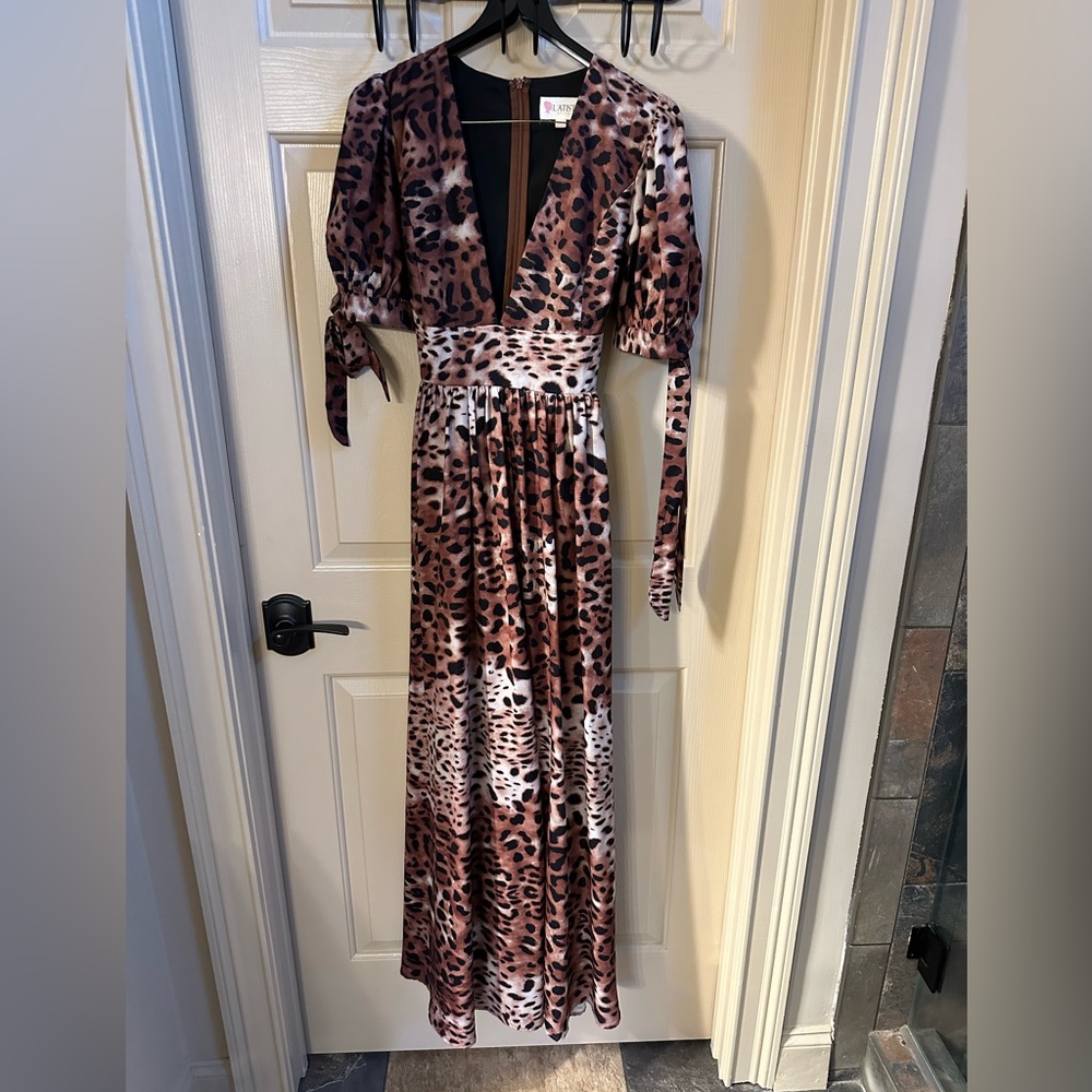 L’Atiste leopard print maxi dress with built in bikini.